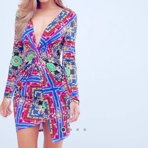 Twist Front Colorful Print Dress US Size 12